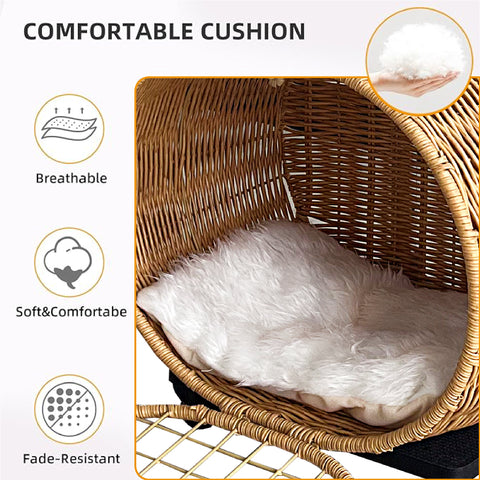 Wicker Cat Carrier Trolley image 4