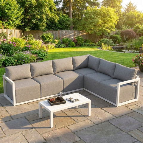 7-Piece Outdoor Aluminium Lounge Sofa Set with Coffee Table - Patio Furniture Australia