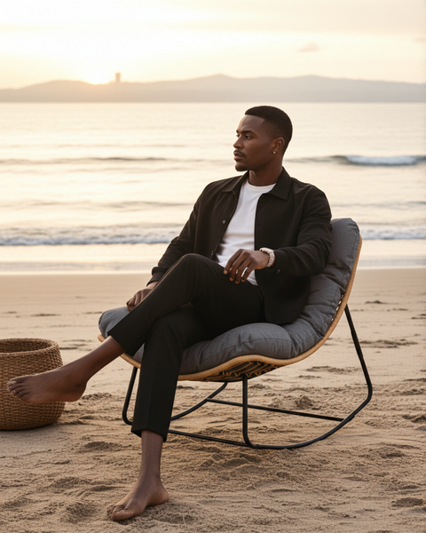 CozyNest Rattan Rocking Chair + Cushion image 9