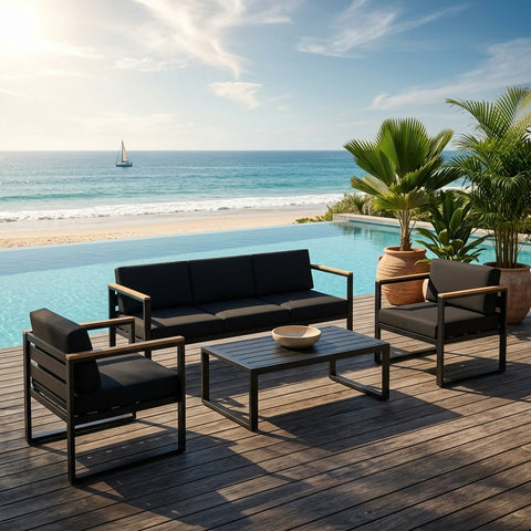 5 Seater Grandeur Outdoor Lounge Suite | Aluminium Sofa Set Australia