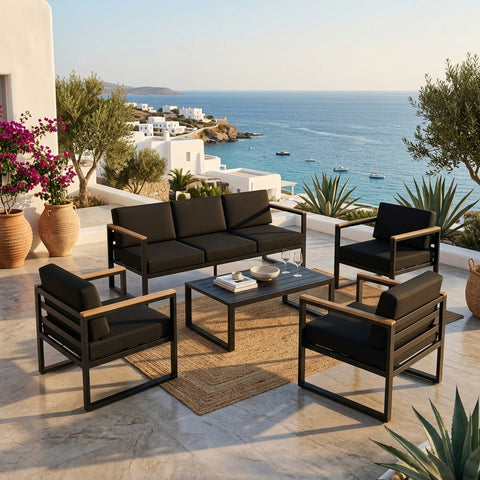 5 Seater Grandeur Outdoor Lounge Suite | Aluminium Sofa Set Australia