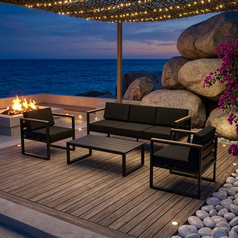 5 Seater Grandeur Outdoor Lounge Suite | Aluminium Sofa Set Australia