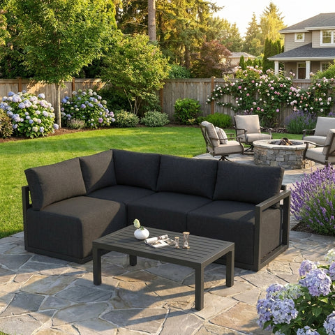 Four-Seat Alfresco Harmony Set – Charcoal Grey