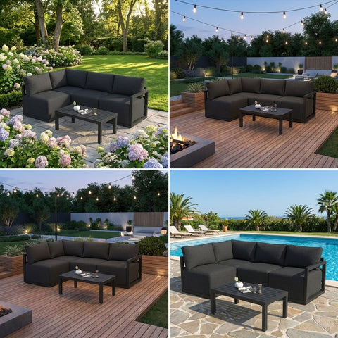 Four-Seat Alfresco Harmony Set – Charcoal Grey