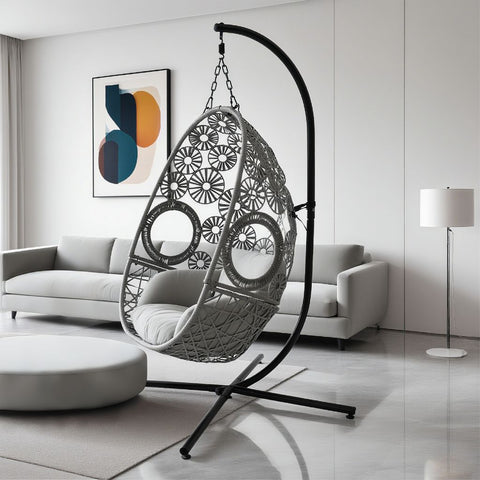 Snowflake Single Seat Egg Chair Luxury - Black Colour image 12