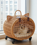 Wicker Cat Carrier Trolley image 0