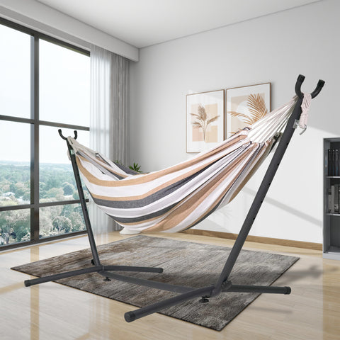 Deluxe Hammock Chair with Stand - Multi Colour Stripes Pattern image 1