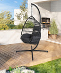 Modern Hanging Egg Chair - Black Colour image 8