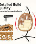 CozyNest Foldable Egg Chair - Beige - Free Shipping image 6