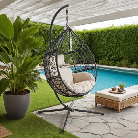 Classic Single Seat Egg Chair - Black Colour image 10