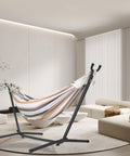 Deluxe Hammock Chair with Stand - Multi Colour Stripes Pattern image 0