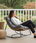 CozyNest Rattan Rocking Chair + Cushion image 3