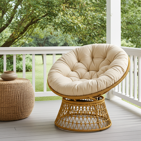 Rotating Papasan Chair with Cushion image 11