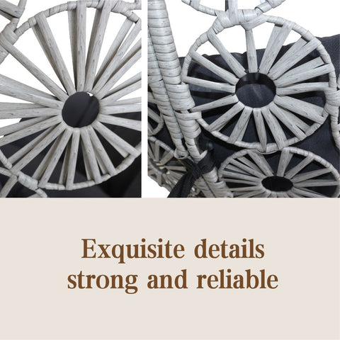 Snowflake Single Seat Egg Chair Luxury - Black Colour image 7