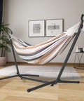 Deluxe Hammock Chair with Stand - Multi Colour Stripes Pattern image 2