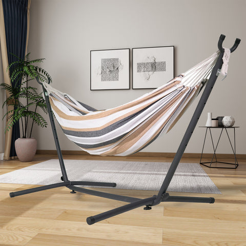Deluxe Hammock Chair with Stand - Multi Colour Stripes Pattern image 2