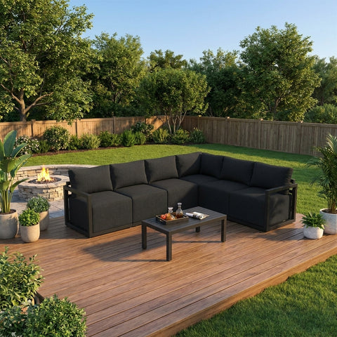 7-Piece Outdoor Aluminium Lounge Sofa Set with Coffee Table - Patio Furniture Australia