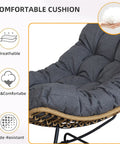 CozyNest Rattan Rocking Chair + Cushion image 5