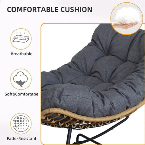 CozyNest Rattan Rocking Chair + Cushion image 5