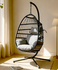 Modern Hanging Egg Chair - Black Colour image 0