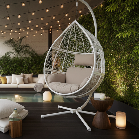 Classic Single Seat Egg Chair - White Colour image 3