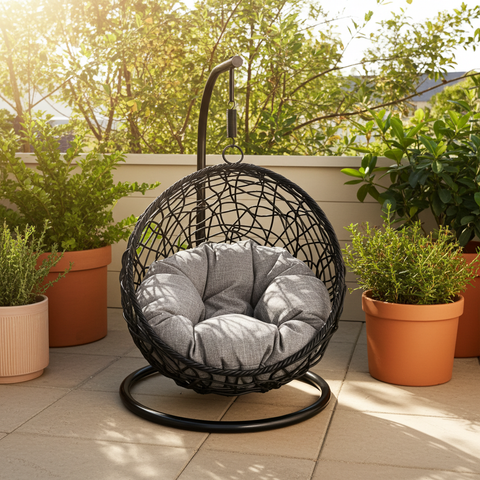 Pet Single Seat Egg Chair Luxury - Black Colour image 1