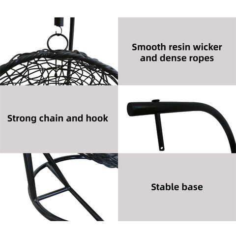 Pet Single Seat Egg Chair Luxury - Black Colour image 4