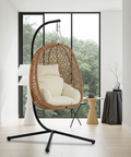 CozyNest Foldable Egg Chair - Beige - Free Shipping image 9