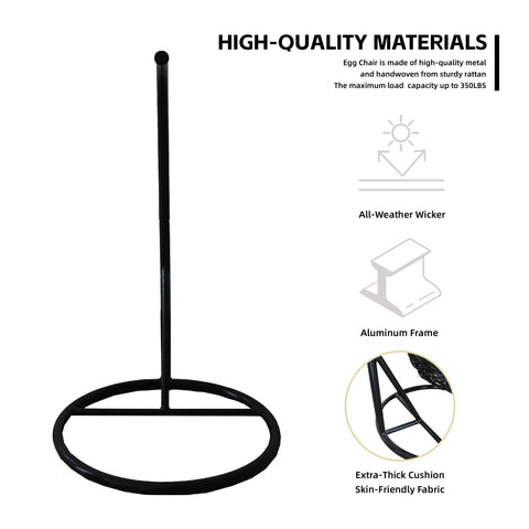 Pet Single Seat Egg Chair Luxury - Black Colour image 6