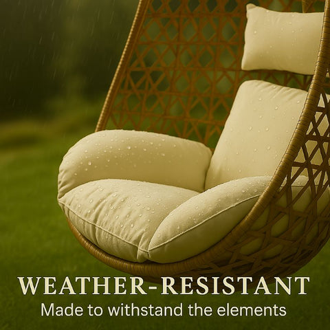 CozyNest Foldable Egg Chair - Beige - Free Shipping image 8