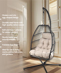 European Foldable Rattan Egg Chair with Cushion image 2