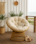 Rotating Papasan Chair with Cushion image 1