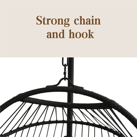 Modern Hanging Egg Chair - Black Colour image 11
