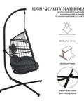 Modern Hanging Egg Chair - Black Colour image 2