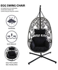 Snowflake Single Seat Egg Chair Luxury - Black Colour image 5