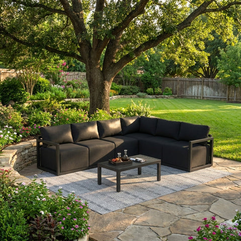 7-Piece Outdoor Aluminium Lounge Sofa Set with Coffee Table - Patio Furniture Australia