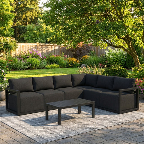 7-Piece Outdoor Aluminium Lounge Sofa Set with Coffee Table - Patio Furniture Australia