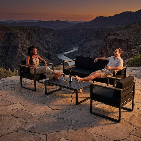 5 Seater Grandeur Outdoor Lounge Suite | Aluminium Sofa Set Australia