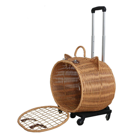Wicker Cat Carrier Trolley image 12