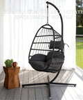 Modern Hanging Egg Chair - Black Colour image 6