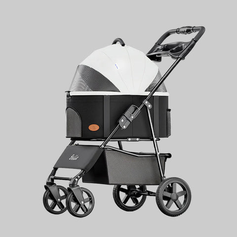 Foldable And Detachable Wrought Iron Frame Pet Stroller