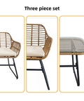 4-Piece Rattan Chair and Table Set with Cushions Modern Outdoor Lounge Set image 7