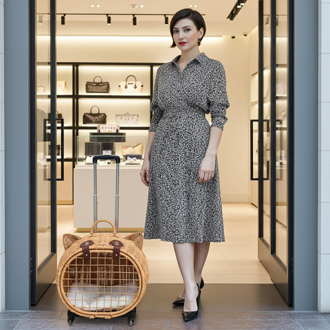 Wicker Cat Carrier Trolley image 5