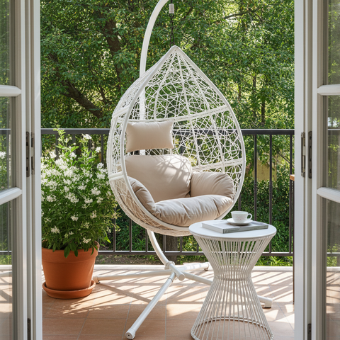 Classic Single Seat Egg Chair - White Colour image 8