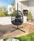 Modern Hanging Egg Chair - Black Colour image 5