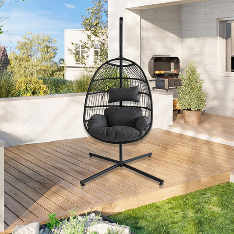 Modern Hanging Egg Chair - Black Colour image 5