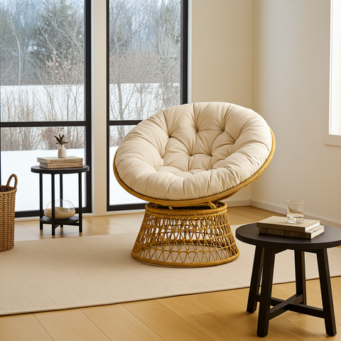 Rotating Papasan Chair with Cushion image 10