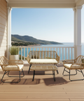 4-Piece Rattan Chair and Table Set with Cushions Modern Outdoor Lounge Set image 10