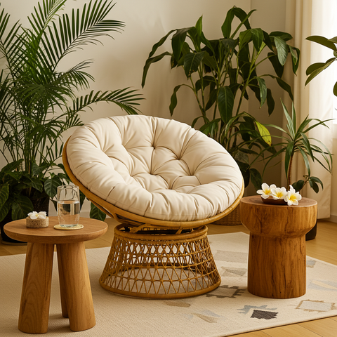 Rotating Papasan Chair with Cushion image 7