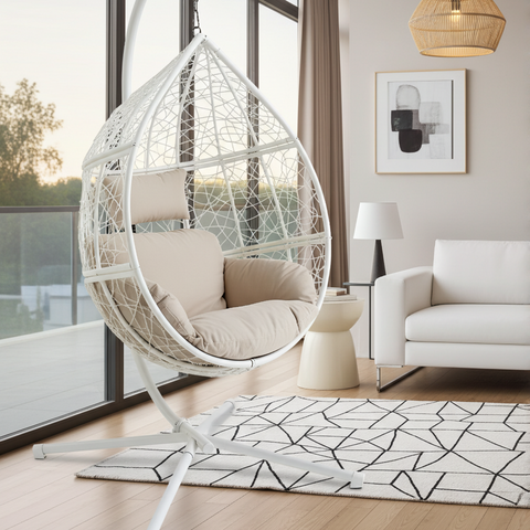 Classic Single Seat Egg Chair - White Colour image 11